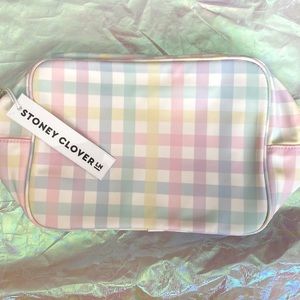 NWT Stoney Clover lane rainbow gingham large pouch